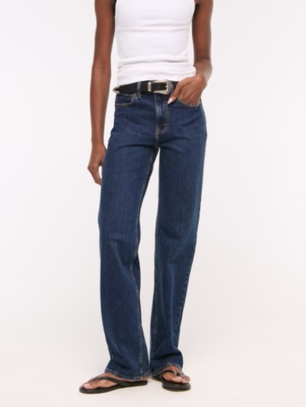 Abercrombie & Fitch High Rise 90s Relaxed Jean Dark Wash